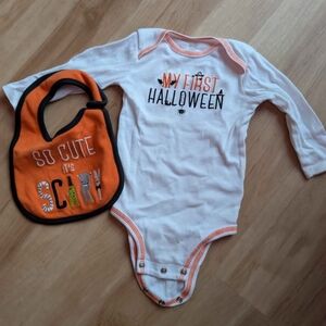 Carter's White and Orange Halloween Baby Bodysuit